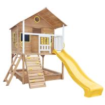 Дървена детска къща Ginger Home - С пясъчник и пързалка