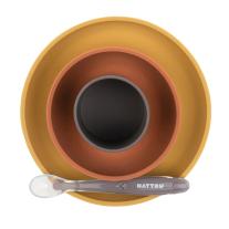 Силиконов комплект за хранене Nattou Brown 4 части