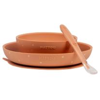 Силиконов комплект за хранене Nattou Terracotta 3 части