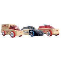 ДЪРВЕНИ КОЛИ Automoblox MINI 3-PACK RESCUE VEHICLES 53106