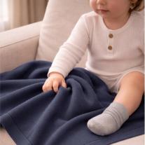 Мериносово одеяло Cotton Hug – сапфир (80 х 100 см)
