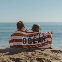 Детска плажна кърпа Little Duch Ocean World Brown Stripe 60х120 cm