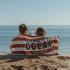 Детска плажна кърпа Little Duch Ocean World Brown Stripe 60х120 cm
