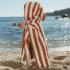 Детско плажно пончо Little Duch Ocean World Brown Stripe