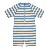Детски цял бански костюм Little Duch с къс ръкав Ocean Blue Stripes 62-68