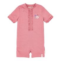 Бебешки цял бански костюм Little Duch с къс ръкав Dreamy Pink Sparkle 62-68