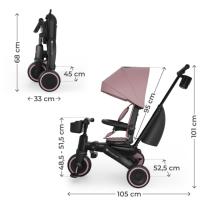 Сгъваема триколка KinderKraft JAZZ 3 розава