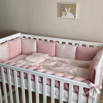Луксозен бебешки комплект спално бельо от 6 части Msonya DreamLand collection/PINK