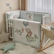 Луксозен бебешки комплект спално бельо от 6 части Msonya Happy Day collection/MINT