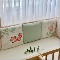 Луксозен бебешки комплект спално бельо от 6 части Msonya Happy Day collection/PINK