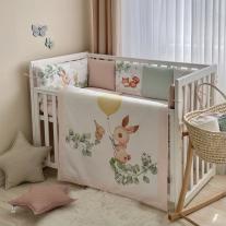 Луксозен бебешки комплект спално бельо от 6 части Msonya Happy Day collection/PINK