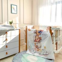 Луксозен бебешки комплект спално бельо от 6 части Msonya GammyBear collection/BEIGE