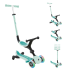 Детска тротинетка 5в1 Globber Go Up Active Lights 360° Ментова Детска тротинетка 5в1 Globber Go Up Active Lights 360° Ментова
