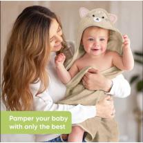 Бебешка Хавлия С Качулка От Органичен Бамбук Котка KeaBabies