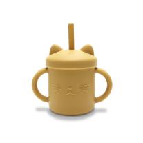 Силиконова чаша с дръжки и сламка Lorelli - Yellow