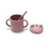 Силиконова чаша с дръжки и сламка Lorelli Deep Pink