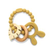 Силиконова гризалка с бук Lorelli Premium - Зайче, Yellow 