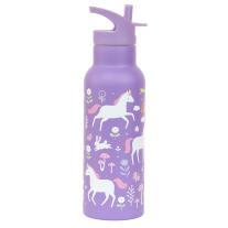 XL Бутилка от неръждаема стомана със сламка A little lovely company Unicorn Dreams 500мл.
