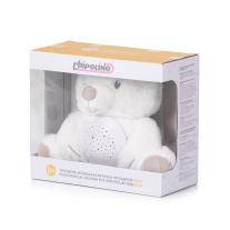 Плюшена играчка с проектор-музика Chipolino Мече бяло