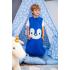 Спален чувал с крачета от органичен памук BabyBliss - BlissJump "Penguin Blue" 3-5г. 2.5 тог 