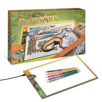 DinosArt, Светеща подложка за рисуване и прекопиране, Динозаври