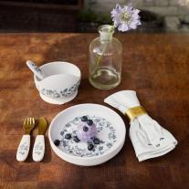 Силиконов Сет с Вакуумно Дъно и Прибори Elodie, Garden Leo Toile