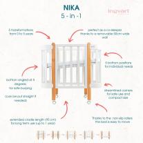 Трансформиращо Легло 5в1 Nika 60x95/60x120см Ingvart Сиво
