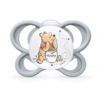 Биберон залъгалка NUK Perfect Match биберон залъгалка, силикон 0-6мес. 1бр., AIR, Мечо Пух, сива