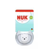 Биберон залъгалка NUK Perfect Match биберон залъгалка, силикон 18+ мес. 1бр., AIR, Полярна мечка