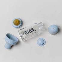 Стъклена бебешка бутилка с аксесоари Bibs - 110 ml, Sage