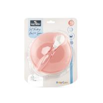 Комплект купа с вакуумно дъно и лъжичка Lorelli BLUSH PINK