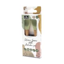 Силиконови лъжички С БАMБУК Lorelli - 2 бр. NATURAL FRESH GREEN