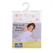 Lorelli Памучна пелена 80х80 см / WHITE WITH ROSE STARS