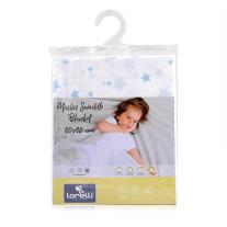Lorelli Памучна пелена 80х80 см / WHITE WITH AQUATIC STARS