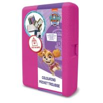 Розова кутия за съхранение Multiprint "Paw Patrol" с аксесоари за оцветяване и 3 печата