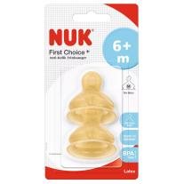 Каучукови биберони NUK First Choice+ - Размер М, 6-18 м, 2 броя