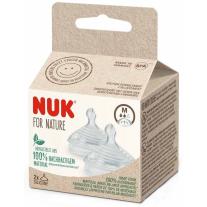 Силиконови биберони за шише NUK for Nature - Softer, размер M, 2 броя 0М+