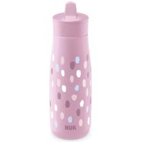 Спортна чаша NUK - Mini-Mi, PP, 450 ml, лилава на точки