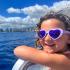 Детски слънчеви очила Roshambo Eyewear във форма сърце с 100% UV защита 5-10 години – цвят лилав