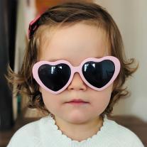 Детски слънчеви очила Roshambo Eyewear във форма сърце с 100% UV защита 5-10 години – цвят праскова