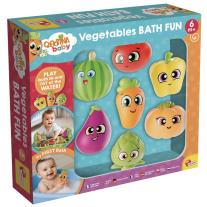 Комплект подложка и играчки за баня, Lisciani, Carotina, Зеленчуци, 8 части