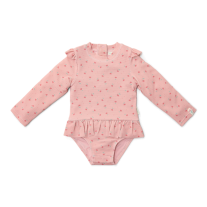 Детски Цял Бански Костюм с Дълъг Ръкав Little Dutch Sunny Flowers Blush - 98/104