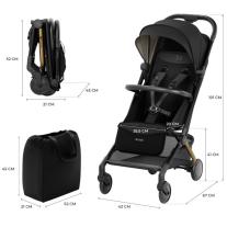 Бебешка лятна количка KinderKraft - Pilot 2, Midnight Black