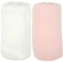 Бебешки чаршафи Babycalin - 2 броя, 60 х 120 cm, бял/розов