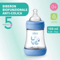 Бебешко шише за хранене Chicco Perfect 5 Azzurro