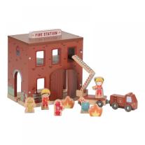 Дървена детска играчка Little Dutch, Пожарна станция