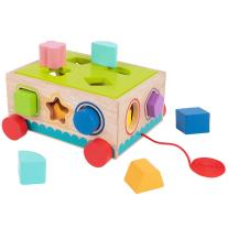 Дървена количка-сортер за дърпане Tooky Toy