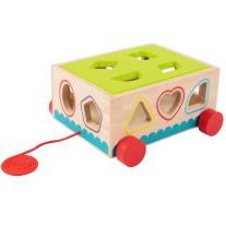 Дървена количка-сортер за дърпане Tooky Toy