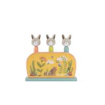 Детска дървена играчка Moulin Roty, Изскачащи зайчета