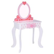 Детска дървена розова тоалетка със столче Tooky Toy Точици